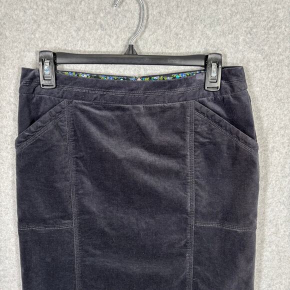 White Stuff Skirt 8 Charcoal Velvet Pencil Academia Career Office Secretary Twee - Picture 2 of 10